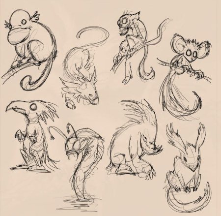 Мифические существа карандашом