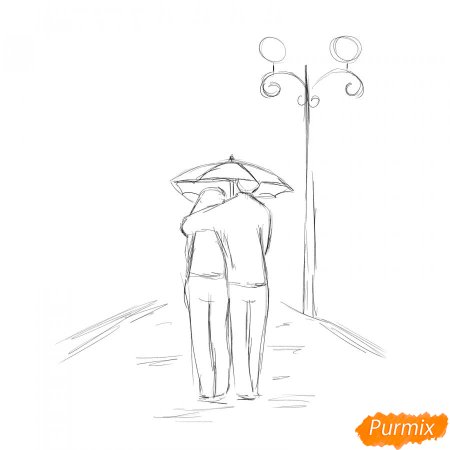 Рисунок дождя карандашом для детей