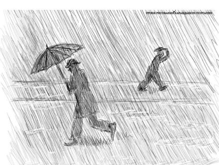 Девочка с зонтиком рисунок карандашом