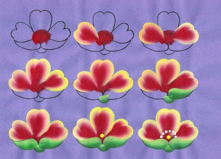 Тагильская роза роспись