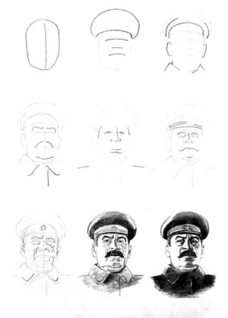 Сталин рисунок карандашом