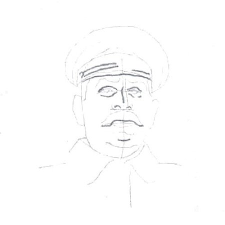 Рисунок Сталина карандашом