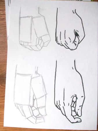 Поэтапный рисунок руки