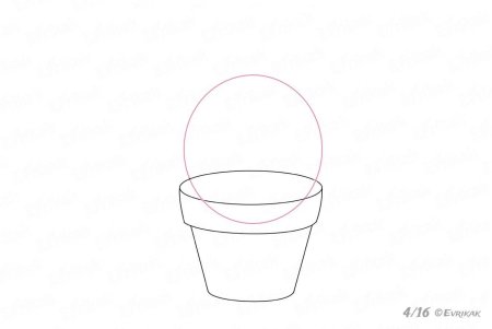 Поэтапное рисование комнатных растений