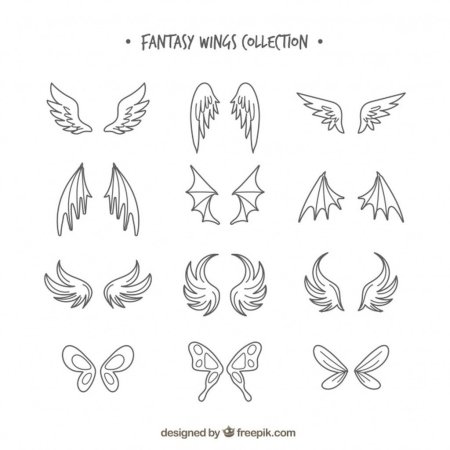 Маленькие крылышки для срисовки