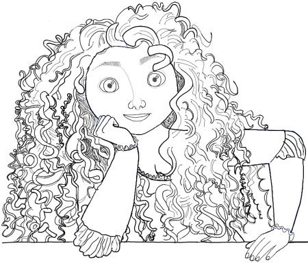 Раскраска принцесса Мерида Храброе сердце