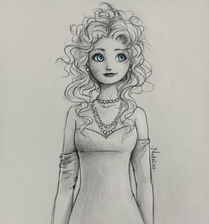 Принцесса Мерида карандашом