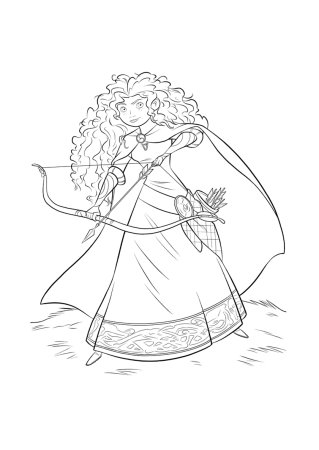 Раскраски для девочек 4 года принцессы Мерида