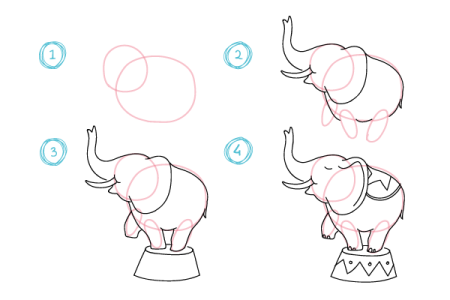 Поэтапное рисование клоуна