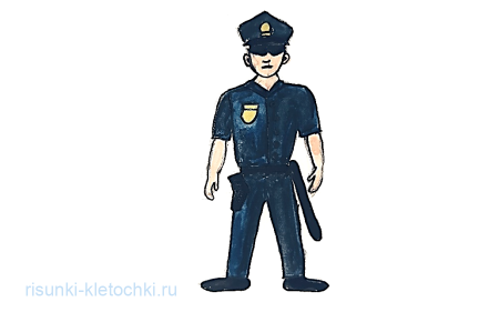 Поэтапное рисование полицейского