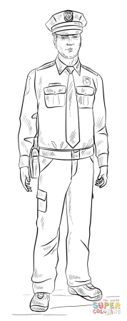 Полицейский рисунок карандашом для срисовки