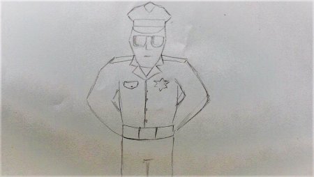 Полицейский простым карандашом