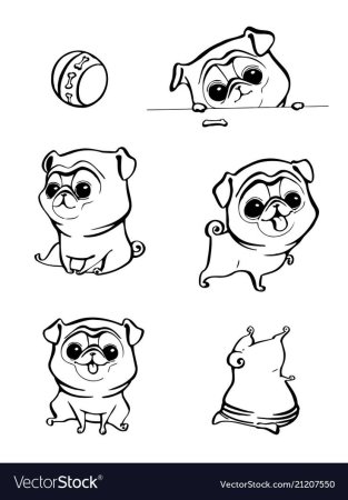 Как нарисовать милую собачку МОПСА легко и просто поэтапно