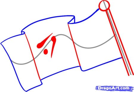 Объемный флажок из бумаги