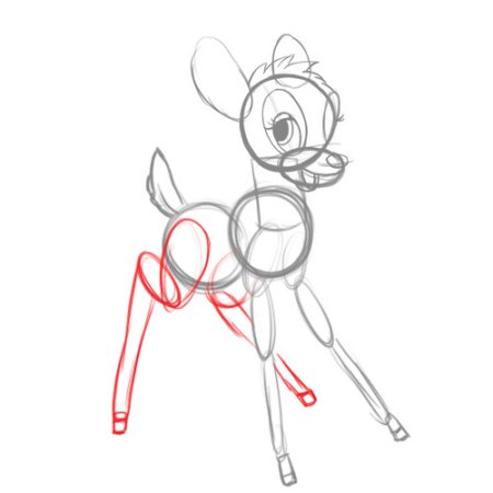 Как нарисовать Бэмби поэтапно