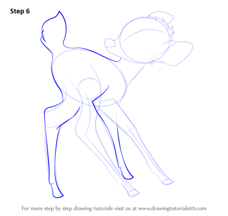 Поэтапное рисование Бэмби