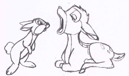 Как нарисовать Бэмби поэтапно