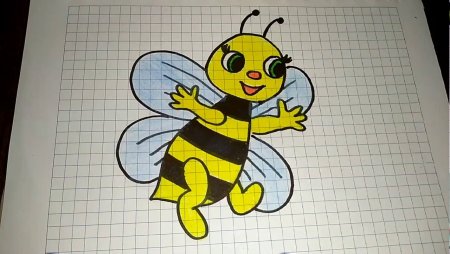 Рисунок пчелы карандашом для срисовки