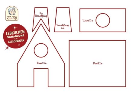 Пряничный домик трафарет