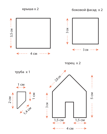 Пряничный домик из бумаги схема