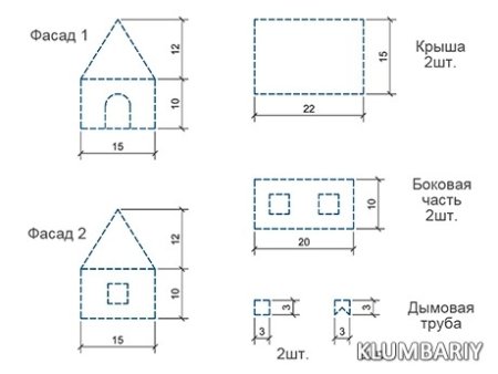 Схема сборки пряничного домика