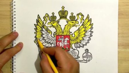 Двуглавый орёл герб России контур