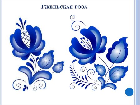 Этапы рисования Гжели