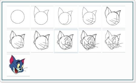 Том и Джерри рисунок поэтапно