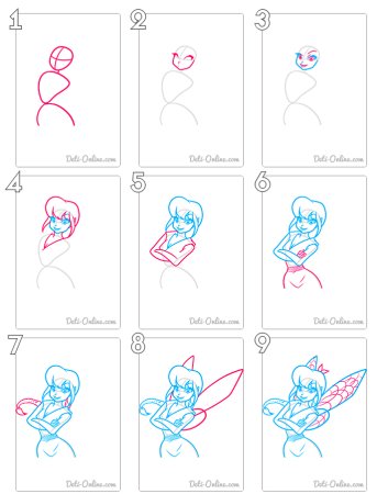 Пошаговый рисунок феи