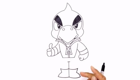 Ворон Браво старс карандашом