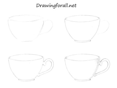 Лёгкие рисунки карандашом чашка