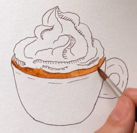 Рисунки на кофе пошагово
