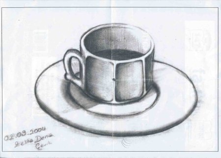 Чашка рисунок карандашом