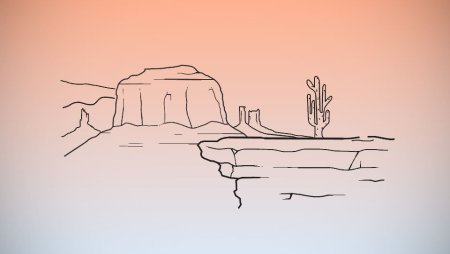 Пустыня рисунок карандашом