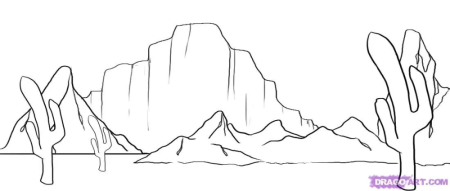 В пустыне поэтапное рисование