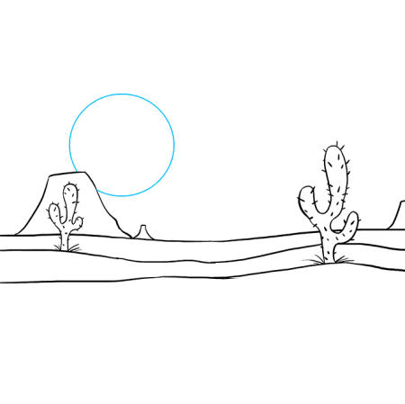 Рисунок пустыни карандашом
