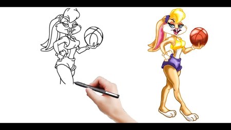 Раскраска Багз Банни и Лола