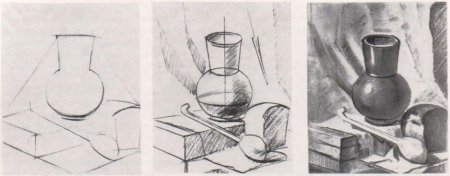 Этапы рисования натюрморта карандашом