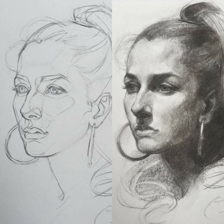 Портретные Наброски и зарисовки