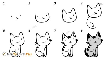 How to draw a Cat Step by Step