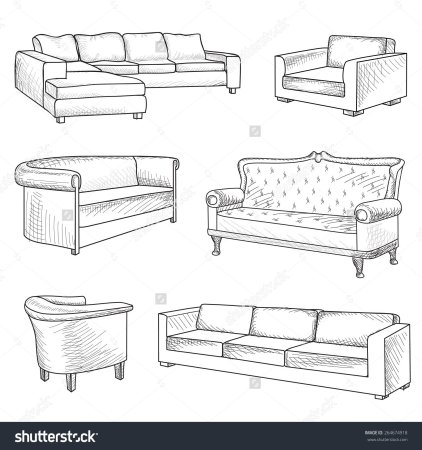 Эскиз мебели диван