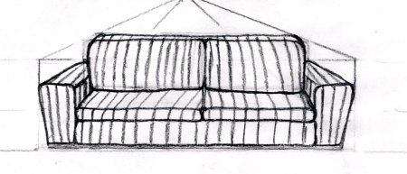 Диван во фронтальной перспективе