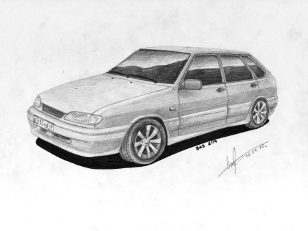 ВАЗ 2114 карандашом