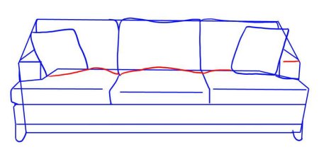 Диван в перспективе рисунок