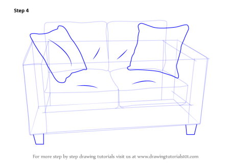 Диван в перспективе карандашом