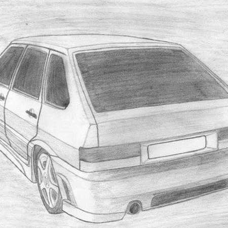 ВАЗ 2114 нарисовать сбоку