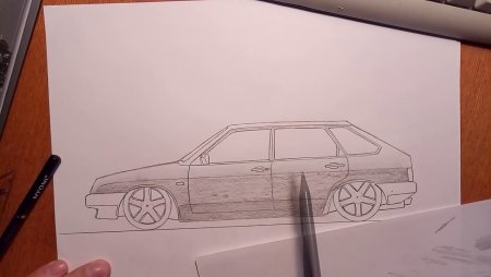 ВАЗ 2115 нарисовать сбоку