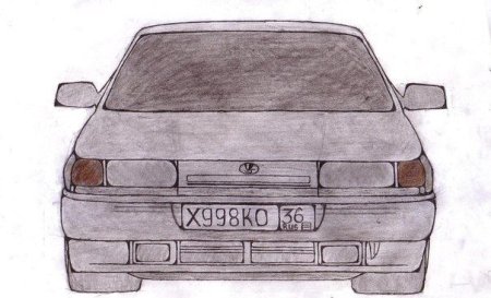 ВАЗ 2114 нарисованная спереди