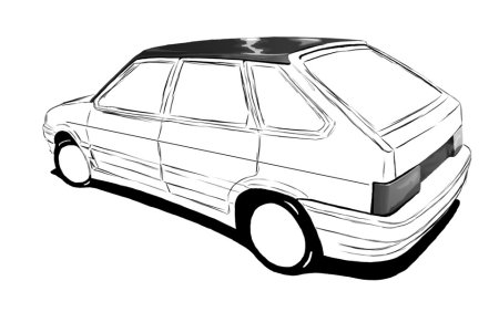 Рисунок ВАЗ 2114 спереди БПАН