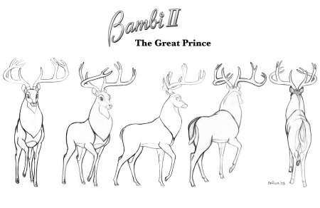 Нарисовать оленя сбоку